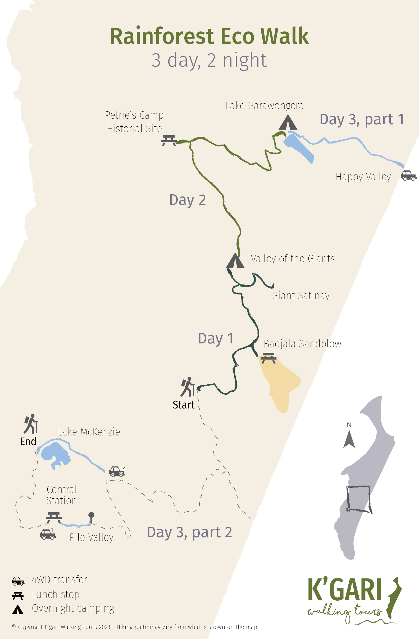 Luxury Walk itinerary map