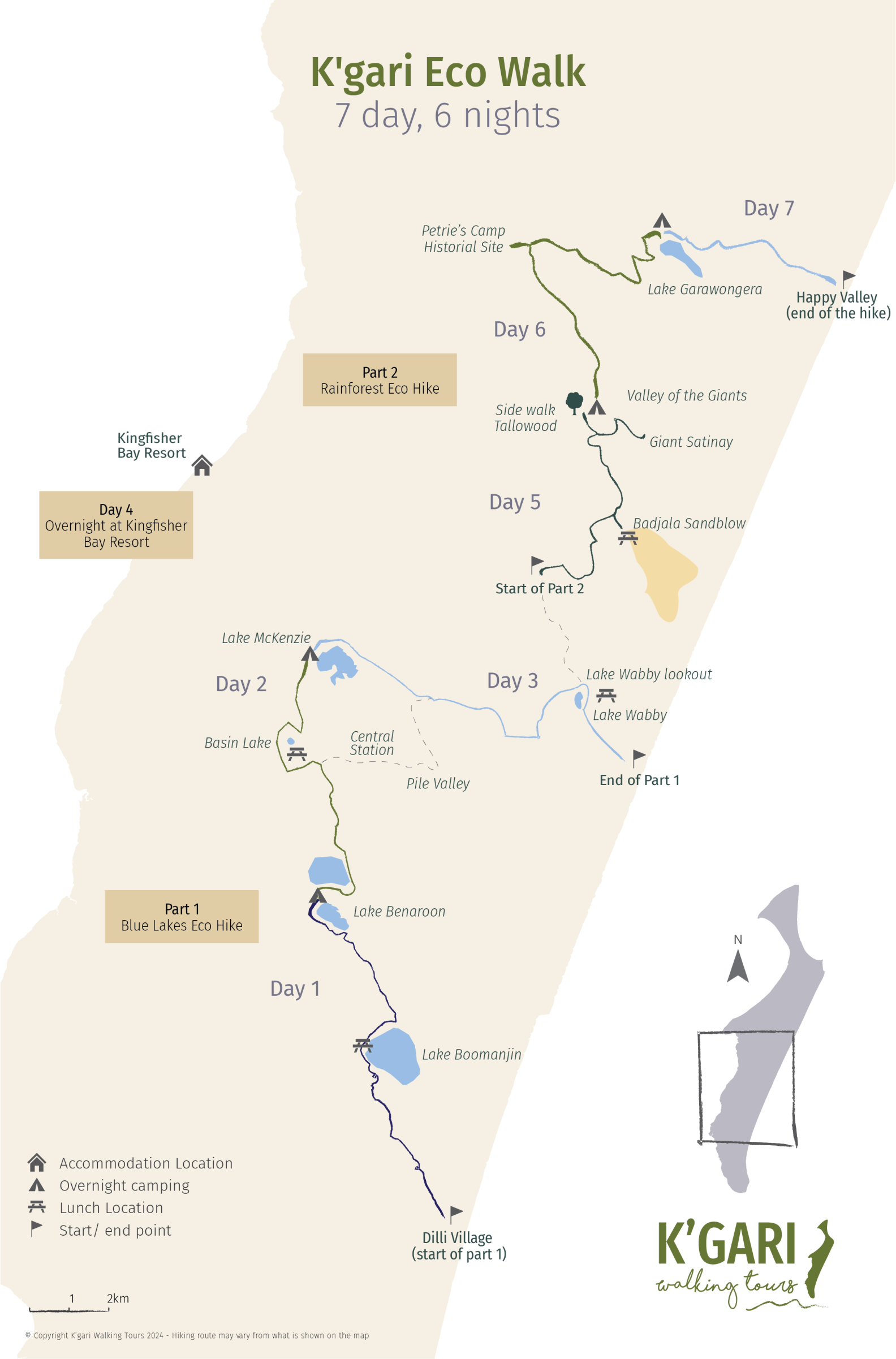 Luxury Walk itinerary map