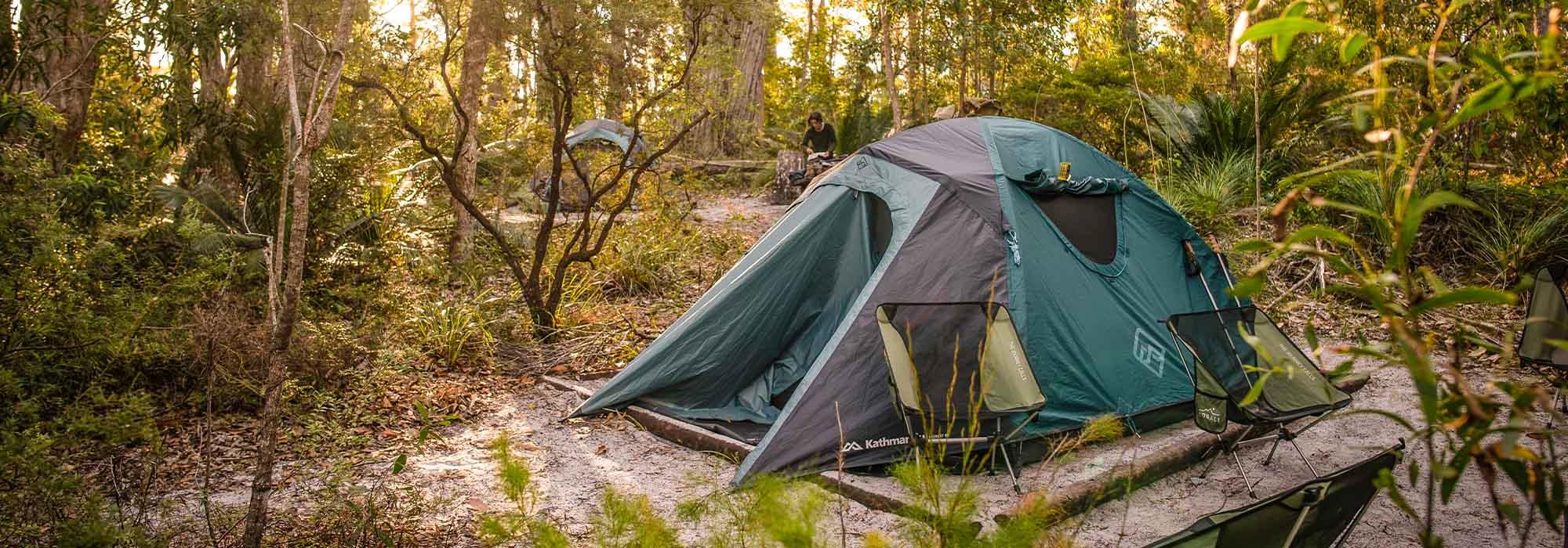 camp set up on K'gari