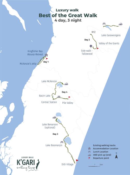 Luxury Walk itinerary map